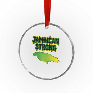 Jamaican Strong Resilience Graphic Crystal Glass Ornament Caribbean Island Map Silhouette TS02 Print Your Wear