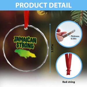 Jamaican Strong Resilience Graphic Crystal Glass Ornament Caribbean Island Map Silhouette TS02 Print Your Wear