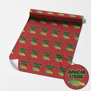 Jamaican Strong Resilience Graphic Wrapping Paper Roll Caribbean Island Map Silhouette TS02 Red Print Your Wear