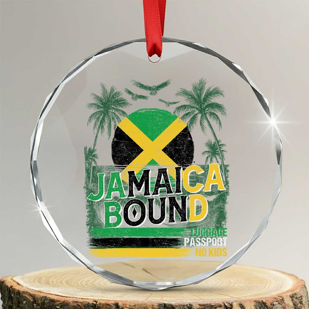 Jamaican Travel Crystal Glass Ornament Straight Trippin Jamaica Vacation Retro TS10 Transparent Glass 3'' Circle Print Your Wear