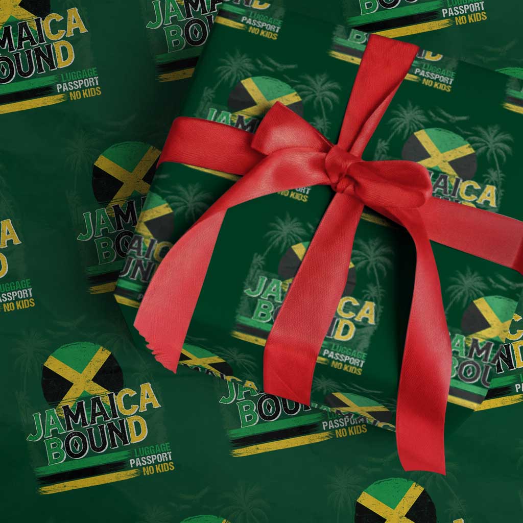 Jamaican Travel Wrapping Paper Roll Straight Trippin Jamaica Vacation Retro TS10 Green Print Your Wear