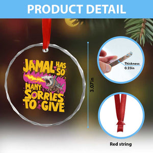 Jamal Has So Many Sorries To Give Crystal Glass Ornament Funny Fire Breathing Hammerhead Shark Gamer TS02 Print Your Wear