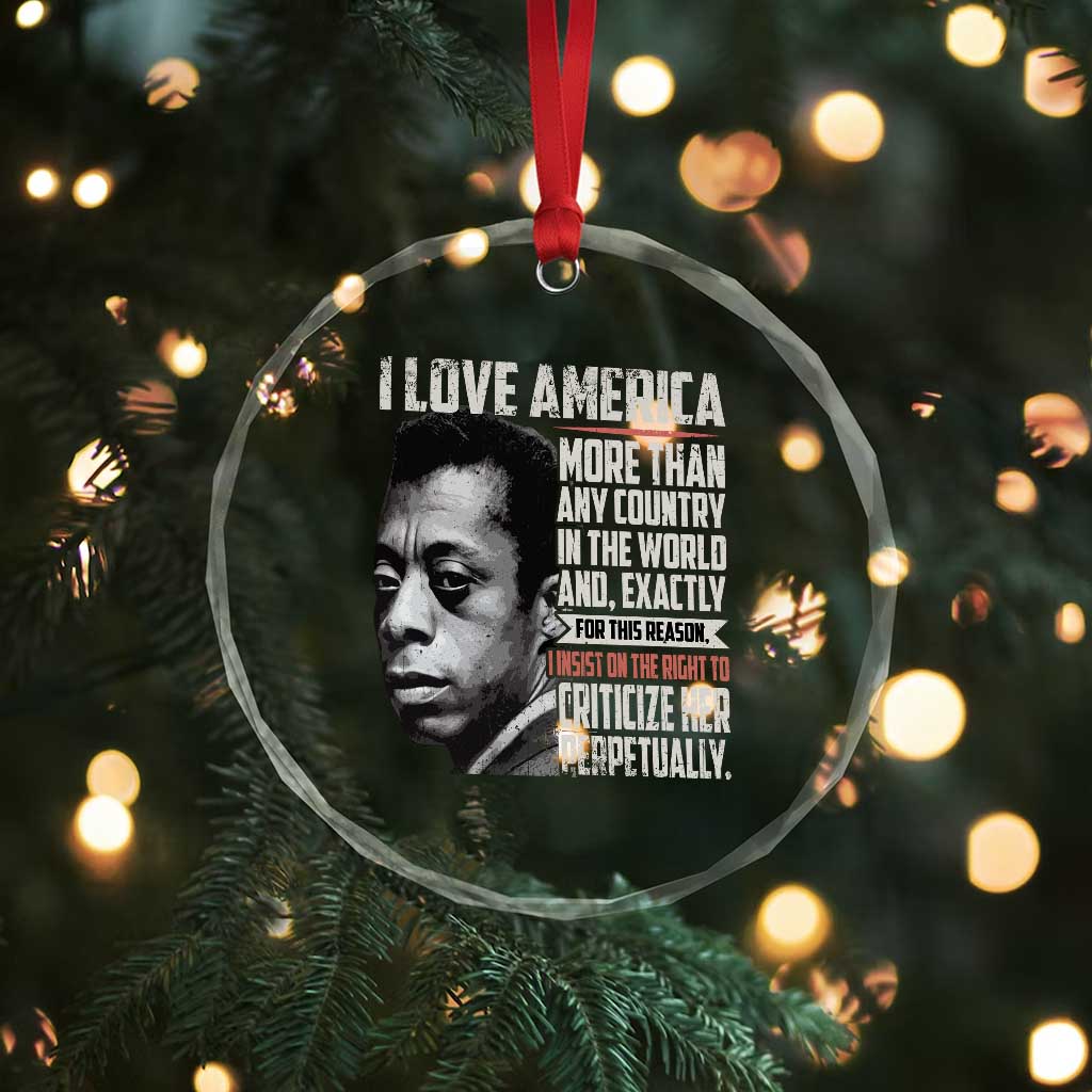 James Baldwin American Patriotic Crystal Glass Ornament I Love America More Than Any Country TS02 Print Your Wear