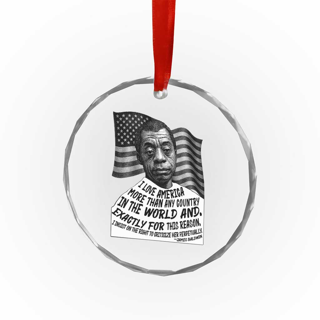 James Baldwin American Patriotic Crystal Glass Ornament I Love America More Than Any Country American Flag TS02 Print Your Wear