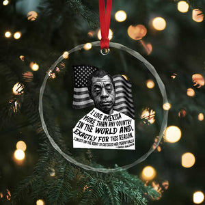 James Baldwin American Patriotic Crystal Glass Ornament I Love America More Than Any Country American Flag TS02 Print Your Wear