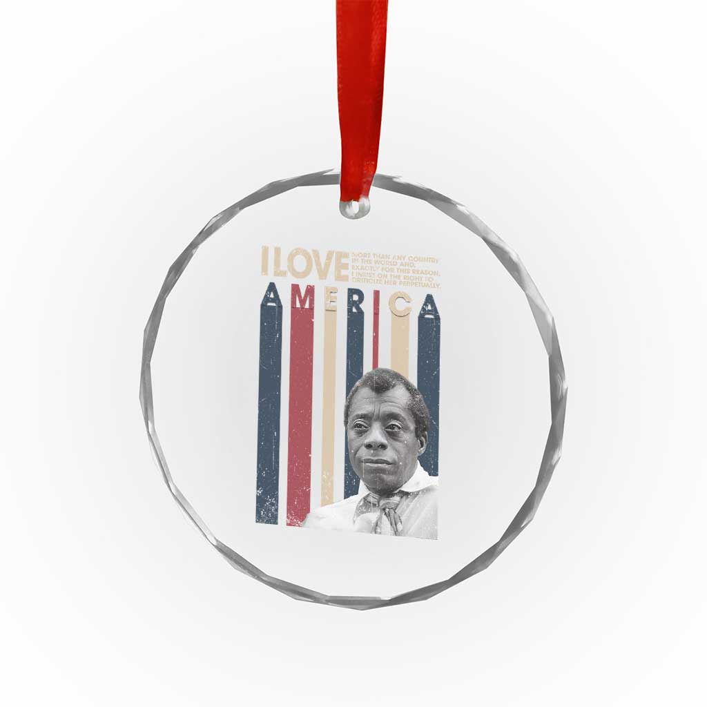 James Baldwin American Patriotic Crystal Glass Ornament I Love America More Than Any Country Retro TS02 Print Your Wear