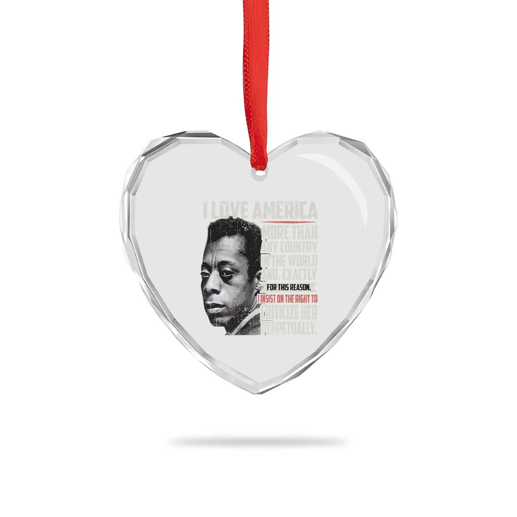 James Baldwin American Patriotic Heart Crystal Glass Ornament I Love America More Than Any Country TS02 Print Your Wear