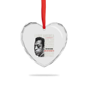 James Baldwin American Patriotic Heart Crystal Glass Ornament I Love America More Than Any Country TS02 Print Your Wear