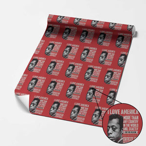 James Baldwin American Patriotic Wrapping Paper Roll I Love America More Than Any Country TS02 Red Print Your Wear