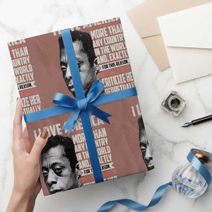 James Baldwin American Patriotic Wrapping Paper Roll I Love America More Than Any Country TS02 Mocha Print Your Wear