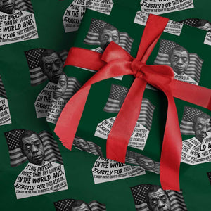 James Baldwin American Patriotic Wrapping Paper Roll I Love America More Than Any Country American Flag TS02 Green Print Your Wear
