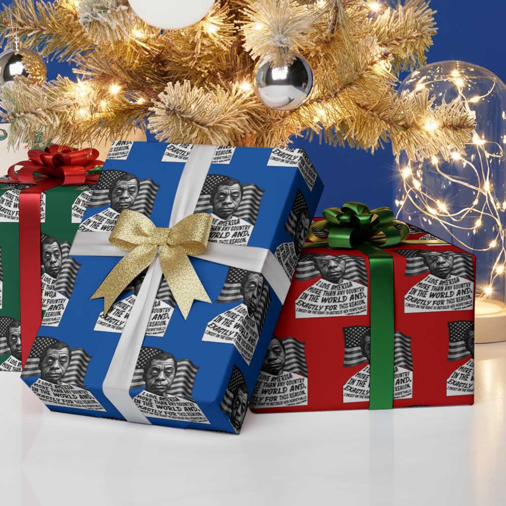 James Baldwin American Patriotic Wrapping Paper Roll I Love America More Than Any Country American Flag TS02 Print Your Wear