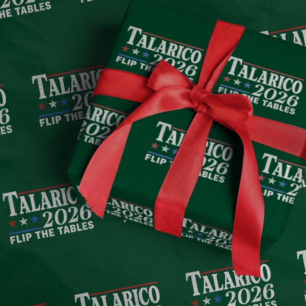 James Talarico 2026 Flip The Tables Wrapping Paper Roll Texas Senate TS11 Green Print Your Wear
