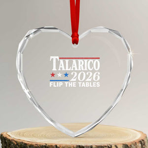 James Talarico 2026 Flip The Tables Heart Crystal Glass Ornament Texas Senate
