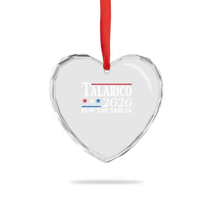 James Talarico 2026 Flip The Tables Heart Crystal Glass Ornament Texas Senate