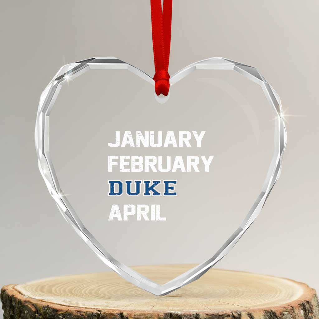 January February Duke April Heart Crystal Glass Ornament Basketball Game Day TS11 Transparent Glass 3'' Heart Print Your Wear