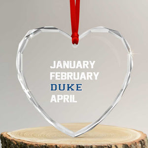 January February Duke April Heart Crystal Glass Ornament Basketball Game Day TS11 Transparent Glass 3'' Heart Print Your Wear