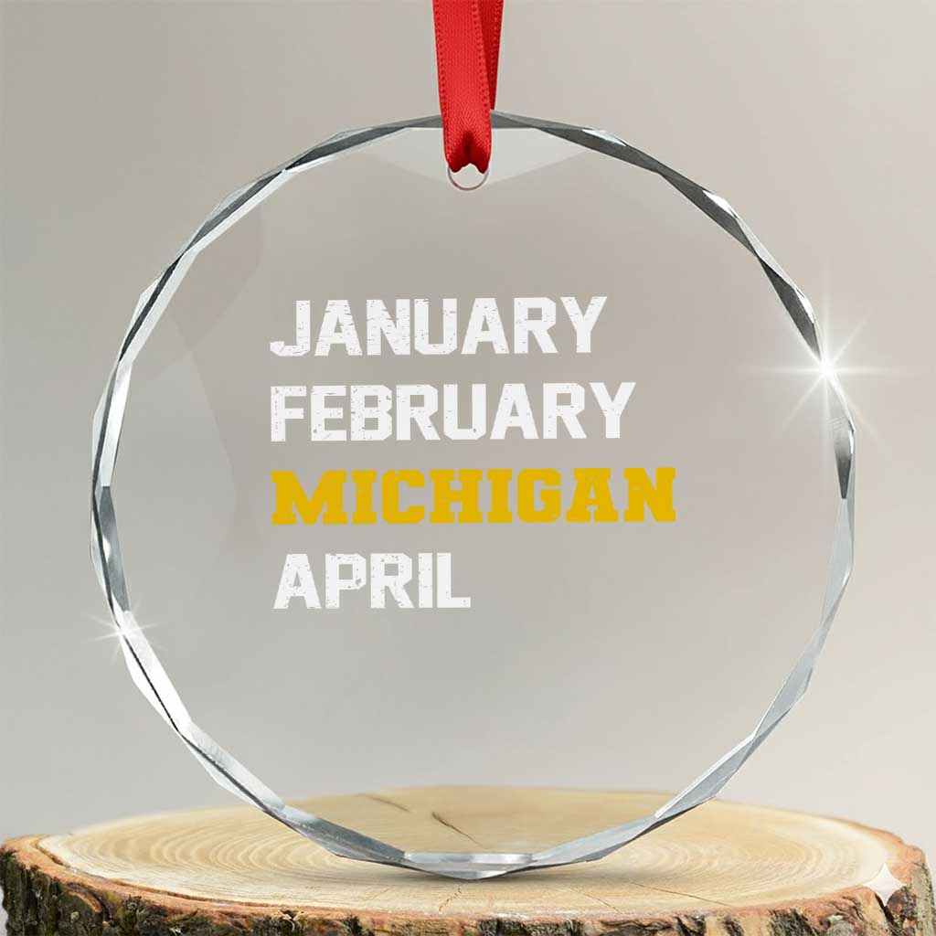 January February Michigan April Crystal Glass Ornament Basketball Game Day TS11 Transparent Glass 3'' Circle Print Your Wear