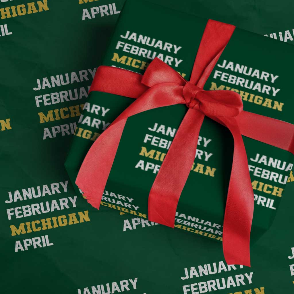January February Michigan April Wrapping Paper Roll Basketball Game Day TS11 Green Print Your Wear