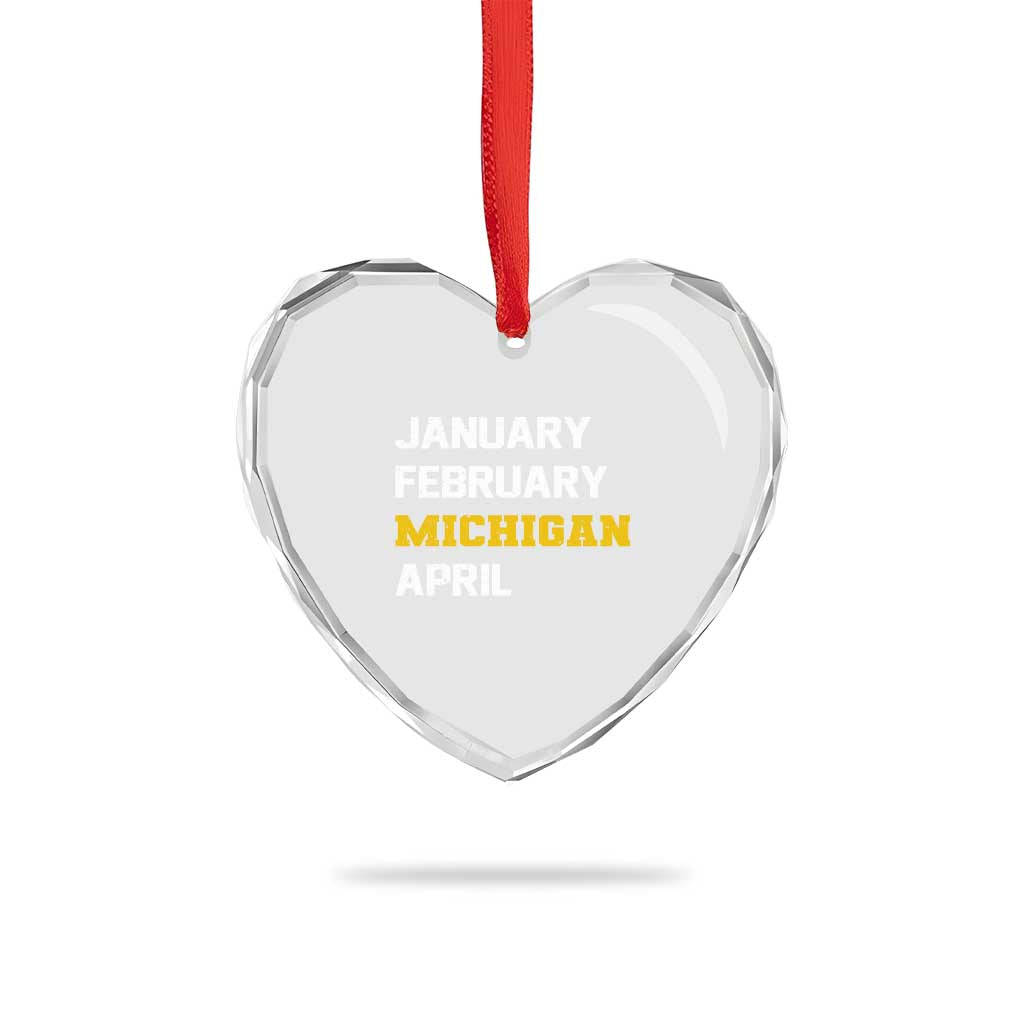 January February Michigan April Heart Crystal Glass Ornament Basketball Game Day TS11 Print Your Wear