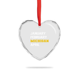 January February Michigan April Heart Crystal Glass Ornament Basketball Game Day TS11 Print Your Wear