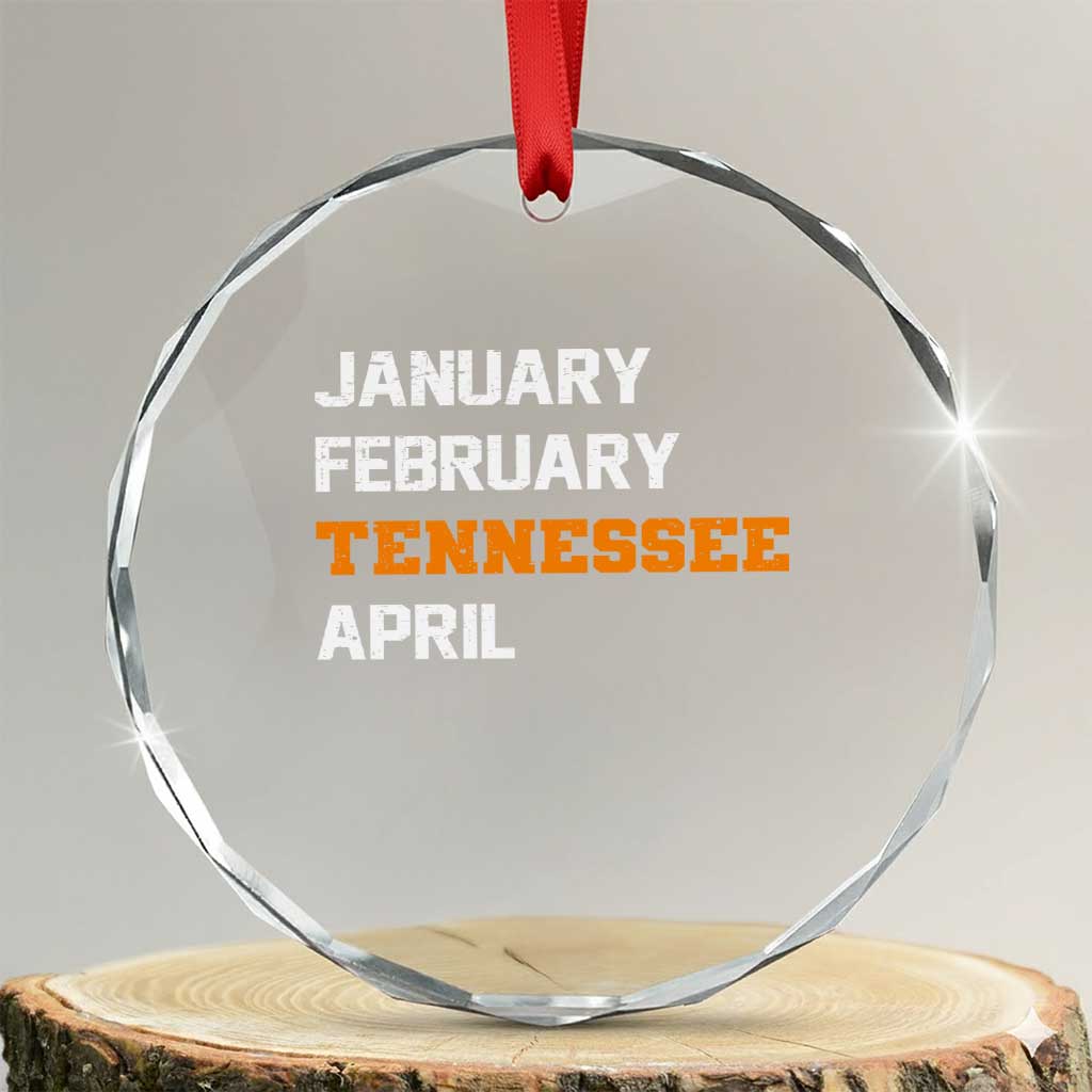 January February Tennessee April Crystal Glass Ornament Basketball Game Day TS11 Transparent Glass 3'' Circle Print Your Wear