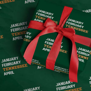 January February Tennessee April Wrapping Paper Roll Basketball Game Day TS11 Green Print Your Wear