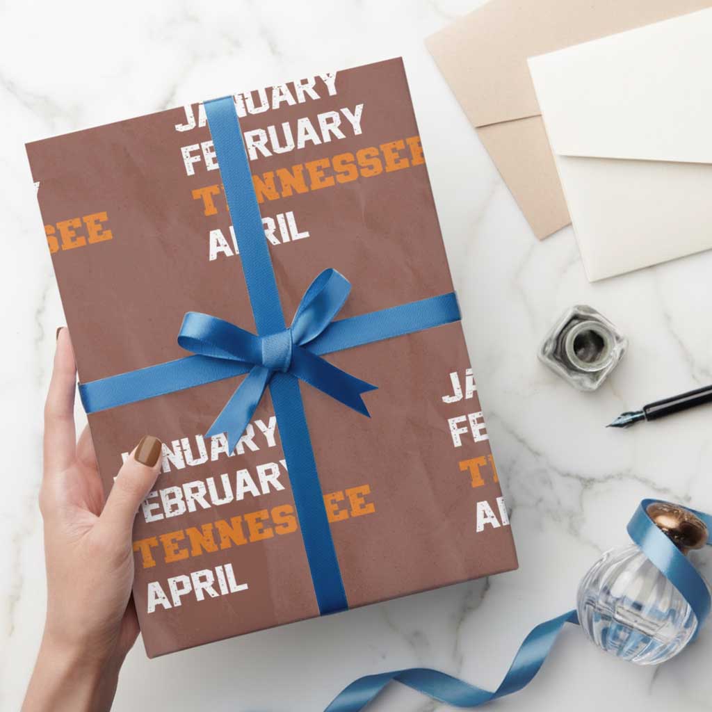 January February Tennessee April Wrapping Paper Roll Basketball Game Day TS11 Mocha Print Your Wear