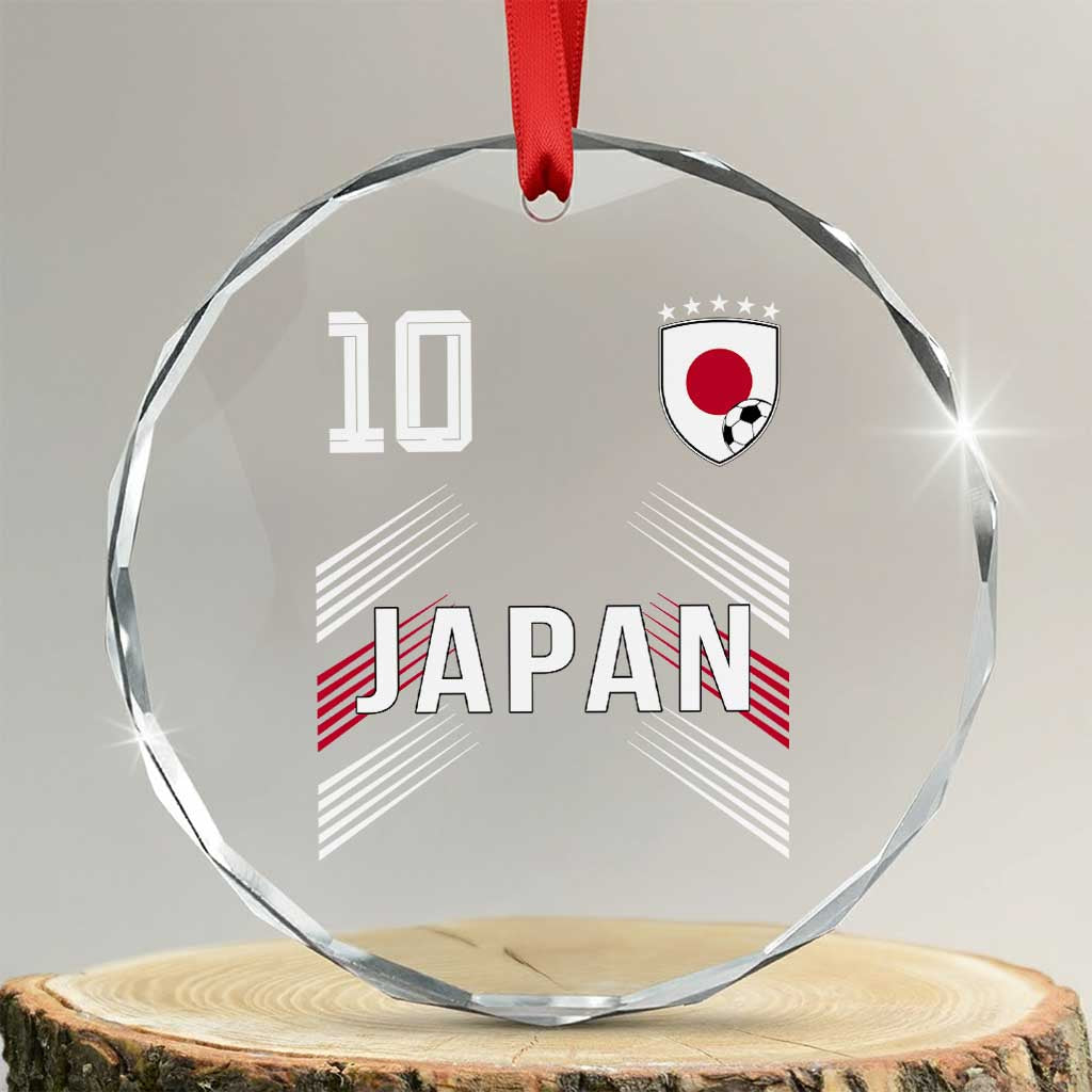 Japan Soccer Sports Graphic Number 10 Jersey Style Crystal Glass Ornament Proud Japanese Football Fans Game Day Pride TS02 Transparent Glass 3'' Circle Print Your Wear