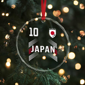 Japan Soccer Sports Graphic Number 10 Jersey Style Crystal Glass Ornament Proud Japanese Football Fans Game Day Pride