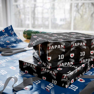 Japan Soccer Sports Graphic Number 10 Jersey Style Wrapping Paper Roll Proud Japanese Football Fans Game Day Pride TS02 Black Print Your Wear