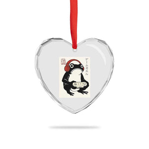 Japanese Gamer Frog Heart Crystal Glass Ornament Boys Funny Vintage Gaming TS10 Print Your Wear