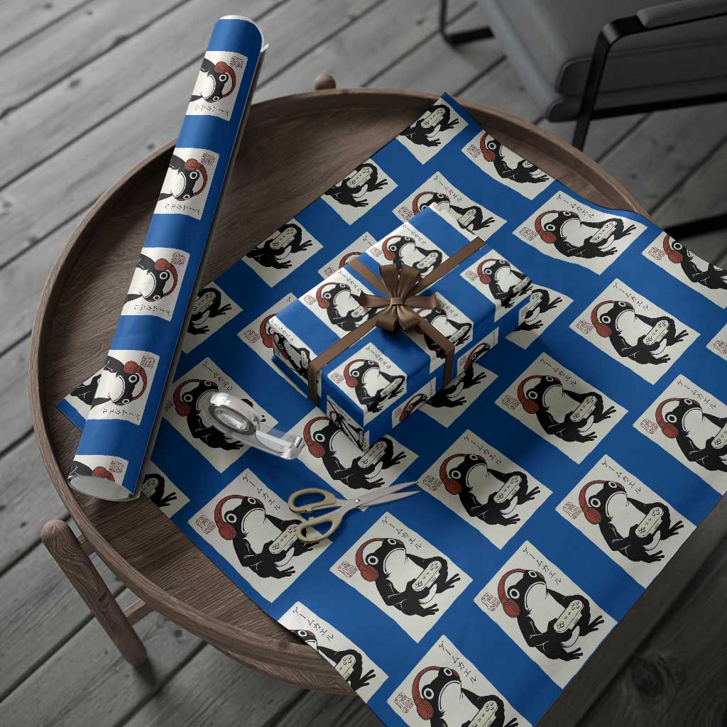 Japanese Gamer Frog Wrapping Paper Roll Boys Funny Vintage Gaming TS10 Blue Print Your Wear