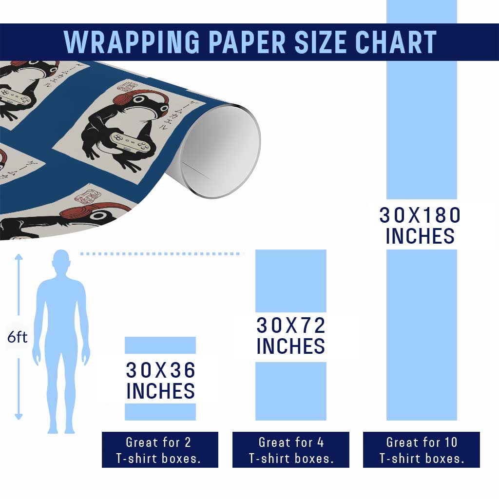 Japanese Gamer Frog Wrapping Paper Roll Boys Funny Vintage Gaming TS10 Print Your Wear