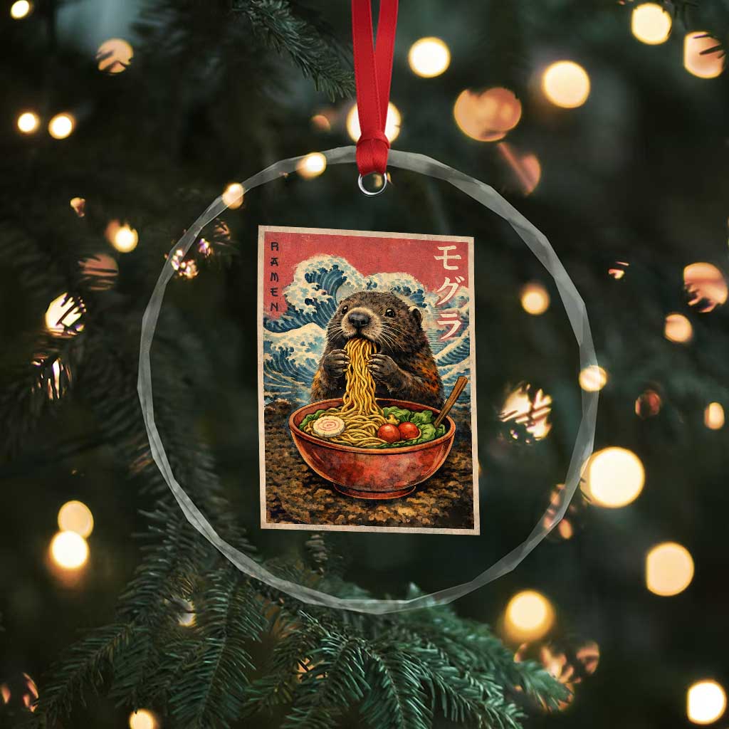 Japanese Groundhog Ramen Noodles Crystal Glass Ornament Funny Kawaii Anime TS10 Print Your Wear