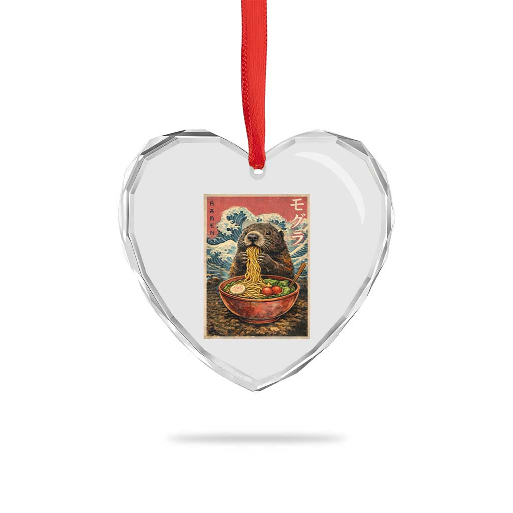 Japanese Groundhog Ramen Noodles Heart Crystal Glass Ornament Funny Kawaii Anime TS10 Print Your Wear