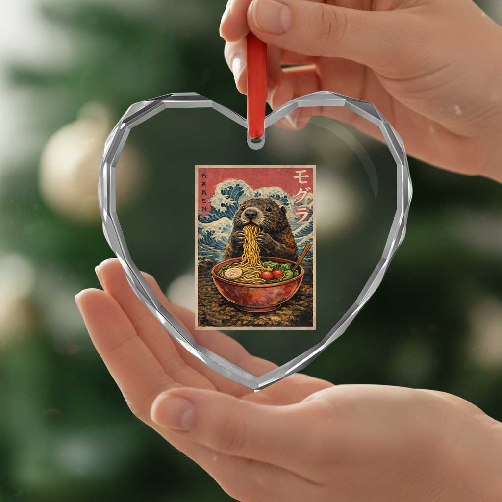 Japanese Groundhog Ramen Noodles Heart Crystal Glass Ornament Funny Kawaii Anime TS10 Print Your Wear