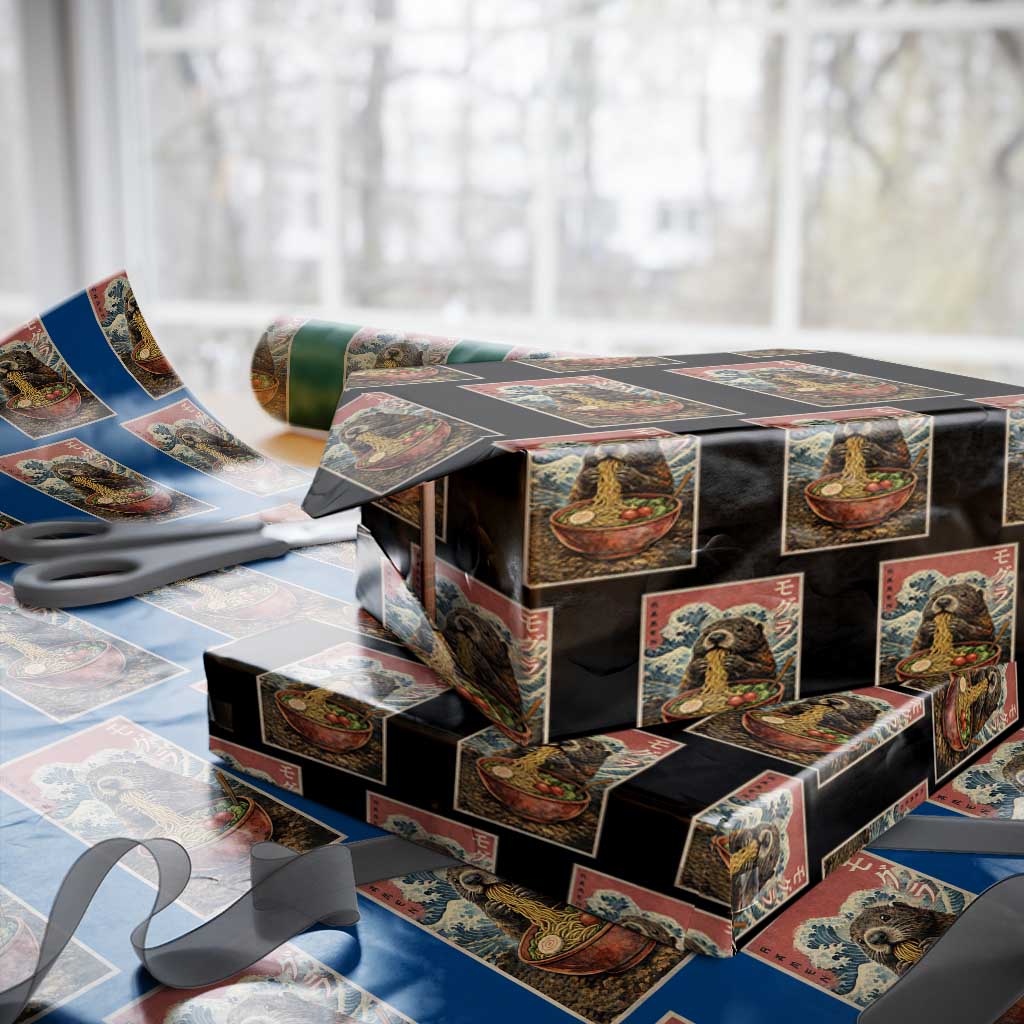 Japanese Groundhog Ramen Noodles Wrapping Paper Roll Funny Kawaii Anime TS10 Black Print Your Wear