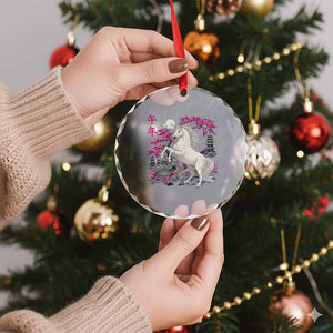 Japanese New Year 2026 Crystal Glass Ornament Year Of The Horse Sakura Cherry Blossom Shrine TS11 Print Your Wear
