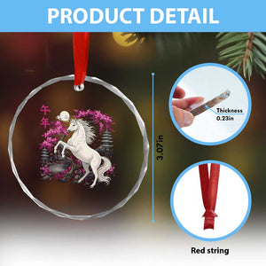 Japanese New Year 2026 Crystal Glass Ornament Year Of The Horse Sakura Cherry Blossom Shrine TS11 Print Your Wear