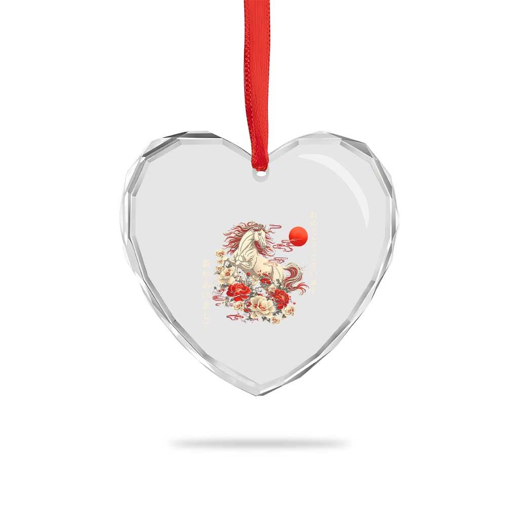 Japanese New Year 2026 Heart Crystal Glass Ornament Year Of The Horse Botan Flower TS11 Print Your Wear