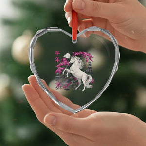 Japanese New Year 2026 Heart Crystal Glass Ornament Year Of The Horse Sakura Cherry Blossom Shrine TS11 Print Your Wear