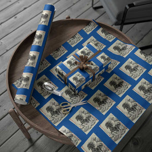 Japanese New Year 2026 Wrapping Paper Roll Year Of The Horse Tsunami Ukiyo e Art TS11 Blue Print Your Wear