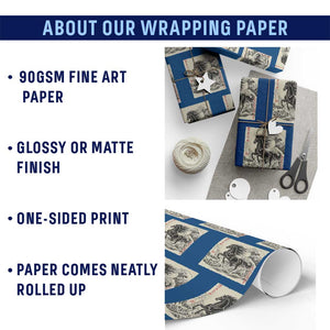 Japanese New Year 2026 Wrapping Paper Roll Year Of The Horse Tsunami Ukiyo e Art TS11 Print Your Wear