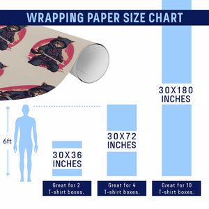 Japanese Ninja Cat Wrapping Paper Roll Ancient Japan Warrior Samurai Tattoo Kawaii Vintage TS02 Print Your Wear