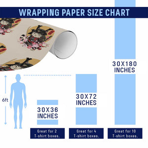 Japanese Samurai Cat Wrapping Paper Roll Ancient Ninja Kitten Warrior Tattoo Kawaii Otaku Retro TS02 Print Your Wear
