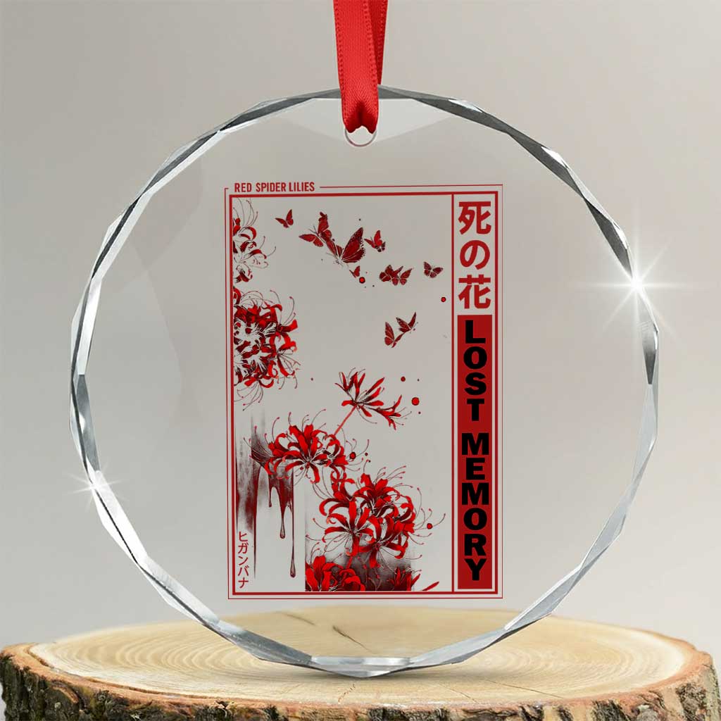 Japanese Spider Lily Crystal Glass Ornament Soft Grunge Anime Aesthetic Flower TS10 Transparent Glass 3'' Circle Print Your Wear