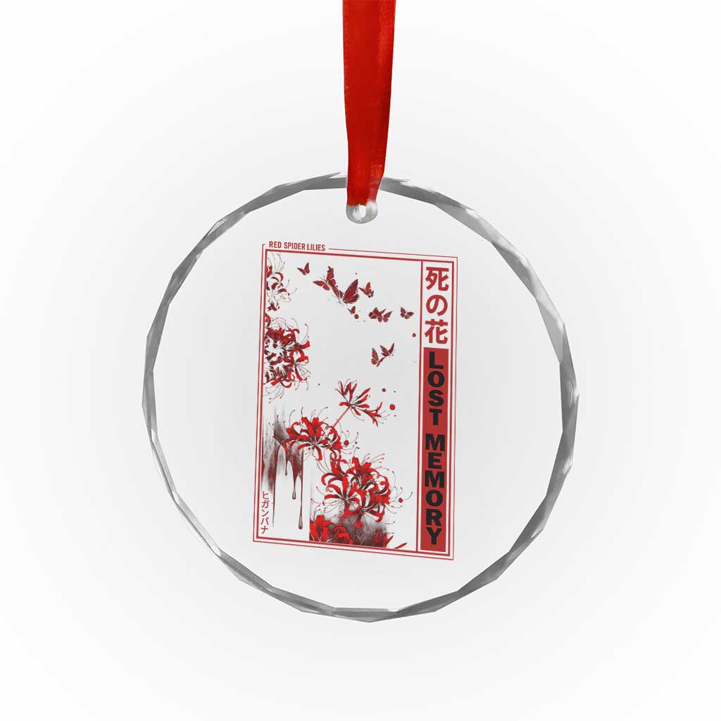 Japanese Spider Lily Crystal Glass Ornament Soft Grunge Anime Aesthetic Flower TS10 Transparent Glass 3'' Circle Print Your Wear