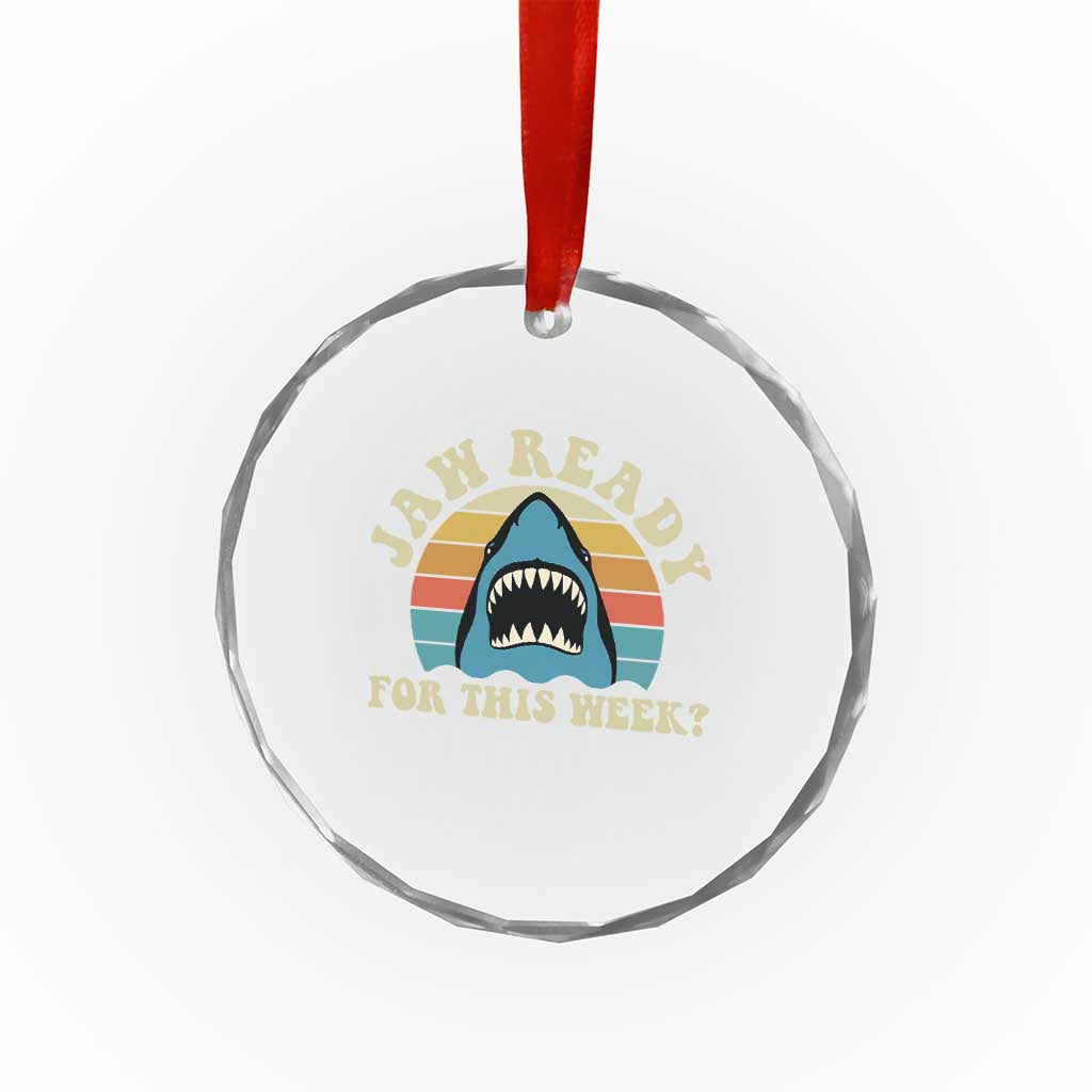 Jaw Ready For This Crystal Glass Ornament Vintage Shark Lover Ocean Wildlife