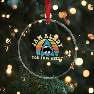 Jaw Ready For This Crystal Glass Ornament Vintage Shark Lover Ocean Wildlife
